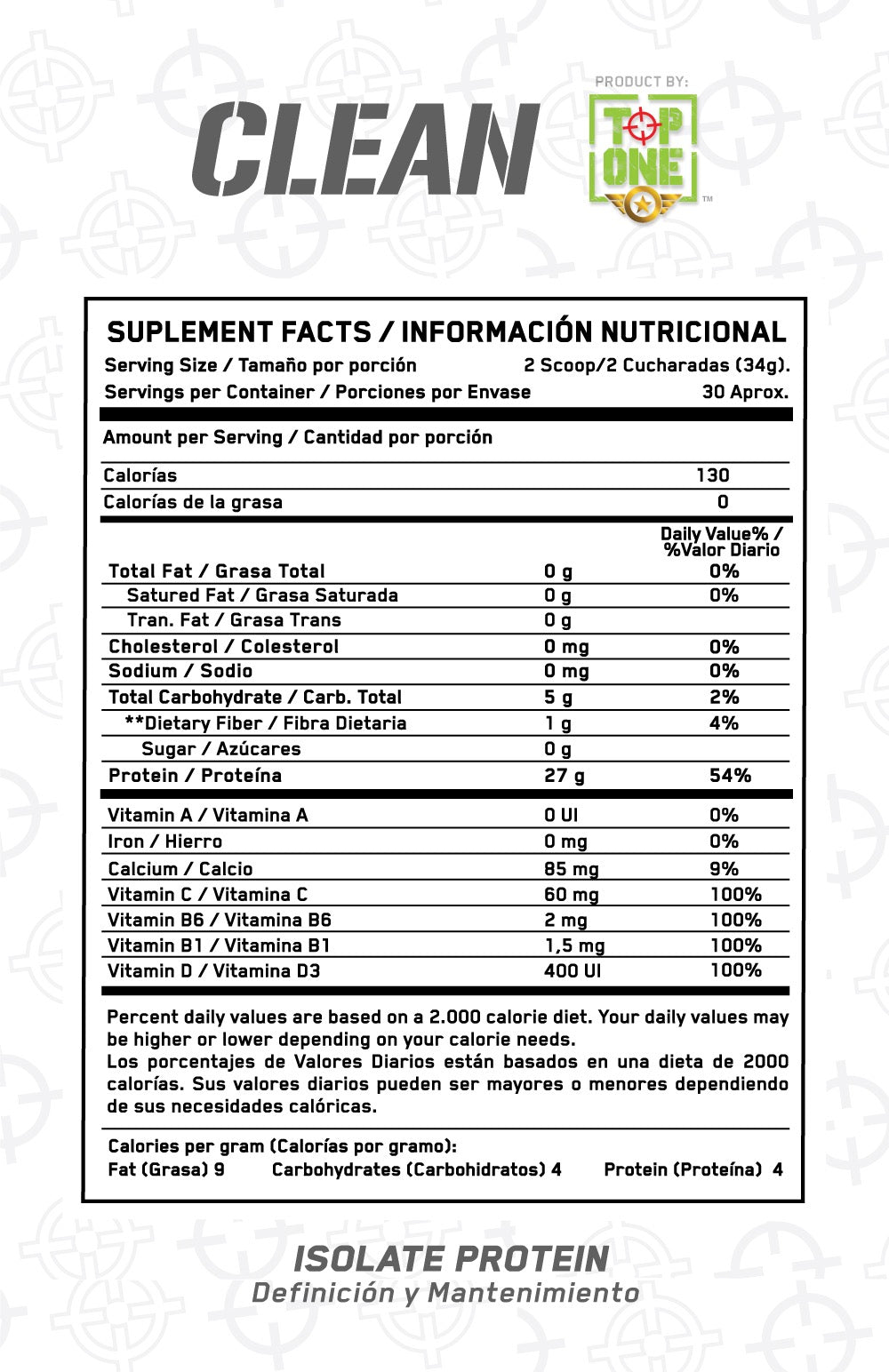 TOP ONE – CLEAN ISO TONIC 2LB